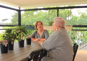 Greenslopes House - Supported Accommodation Pic 3 - Enjoying the back deck