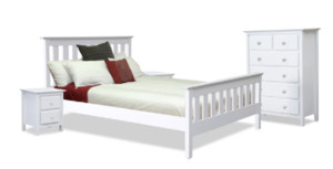 Warehouse Direct Furniture Pic 4 - White Queen Bed Available in all sizes Nicky Bed