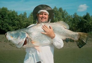 Anglers Choice Fishing Charters Pic 4 - A monster run off barramundi caught on an extended fishing charter