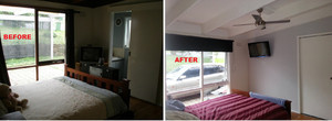 JD Home Maintenance Pic 4 - A before and after photo of our master beadroom