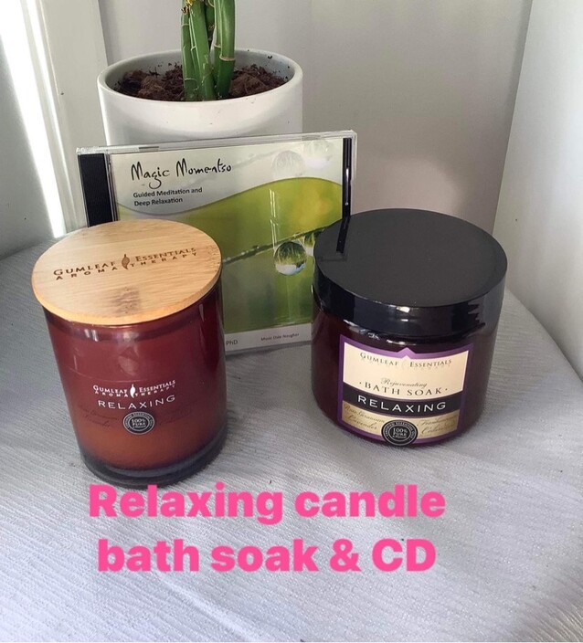 Peaceful Crystals Pic 1 - Relaxing Essential Oil candle and Bath Soak Including Relaxation Meditation CD 9500