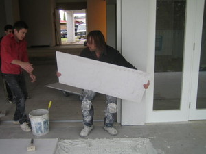 Renaissance Stone Polishing Pic 3 - Laying marble for traditional polishing large format