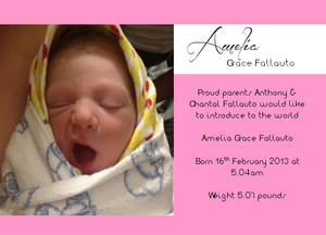 2 Hearts Invitations & Designs Pic 2 - Birth Announcement