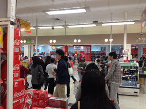 Coles Pic 3 - Poor layout around their checkouts queues