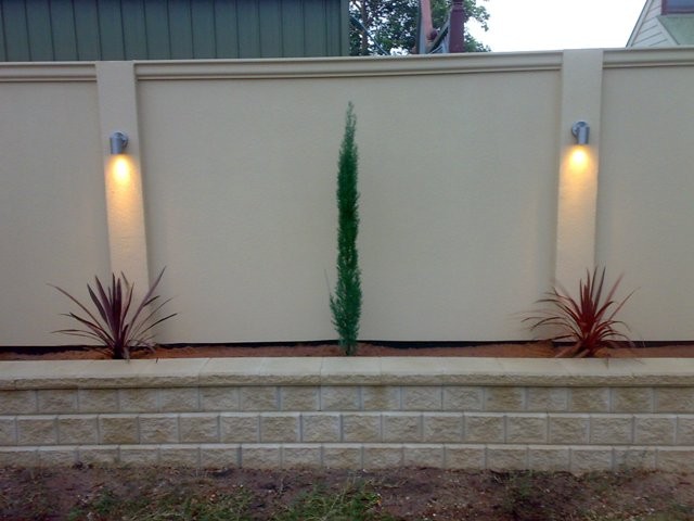 Creative Lightweight Solutions Pic 1 - lightweight rendered feature wall dressed with columns