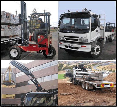 Fork & Cranes Truck Hire Pic 1 - fork cranes transports a wide variety of goods with loading via crane truck moffett forktruck or manitou