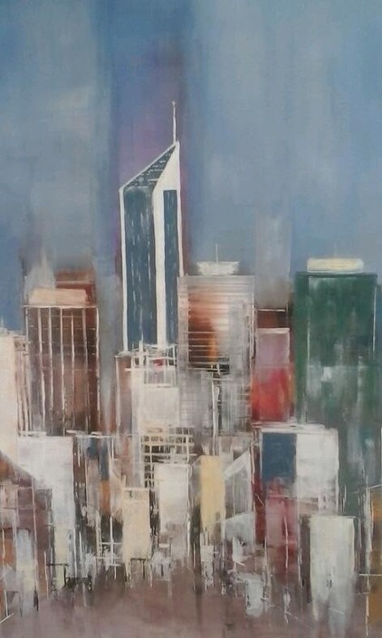 Graham Michael Brecker     Draftsperson Pic 1 - Graham Michael Brecker Draftsperson Oil painting of Perth CBD 2011