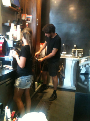 TAMP Espresso Bar Pic 2 - The hard working staff at the best little coffee shop on Darling Street east of Victoria Road