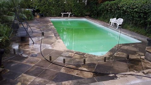 Mr. Stone Care Pic 1 - Sandstone Poolside before Mr Stone Care worked its magic