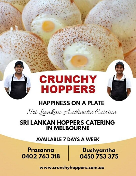 Crunchy Hoppers Pic 1 - The number one authentic Sri Lankan Hoppers Caterer in Melbourne Best taste Friendly Service 100 Satisfaction Guaranteed