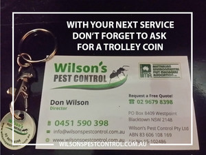 Wilson's Pest Control Pic 3 - Ask for a Shopping Trolley Disk with your services Pest Control Blacktown