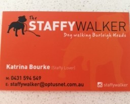 The Staffy Walker - Dog Walking Burleigh Heads Pic 4 - Business Card