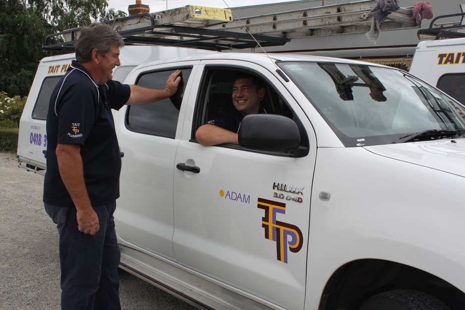 Tait Plumbing Pty Ltd Pic 1 - Mark Tait and Adam Tait in Tait Plumbing Van