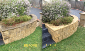 Prestige Restorations Pic 4 - Flower Beds Before And After Pressure Washing