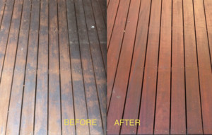 Prestige Restorations Pic 2 - Timber Deck Before And After Sanding And Staining