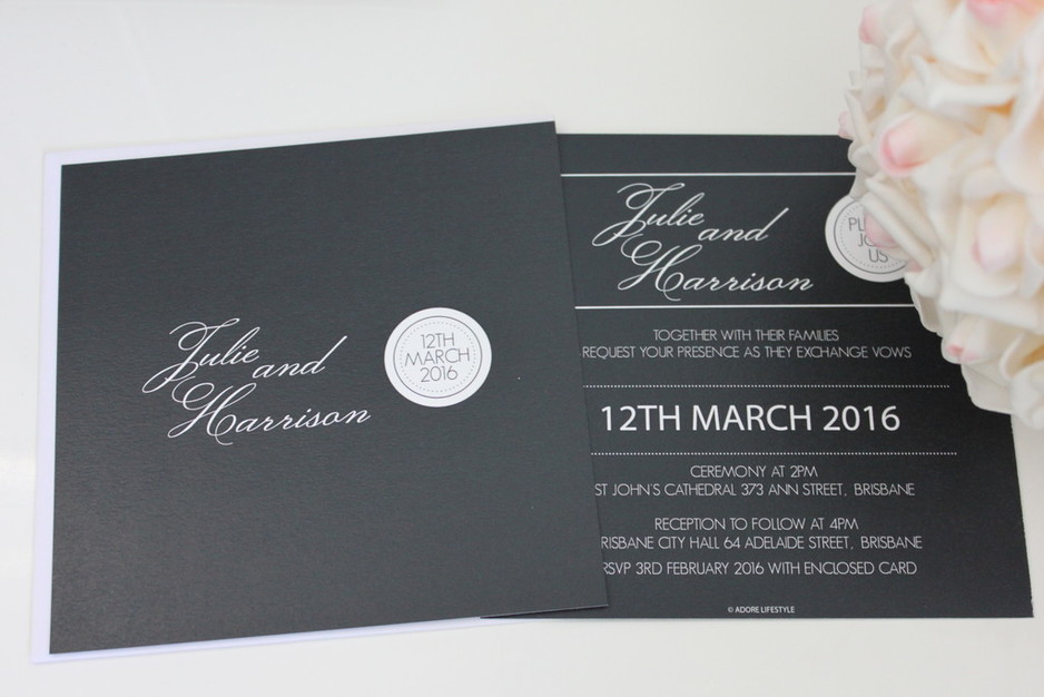 Adore Lifestyle Pic 1 - Black and White Wedding Invitations