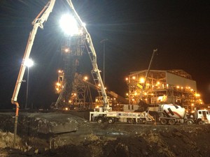 Concrete Pumping Queensland Pic 4 - Pouring nightshift Saraji mine