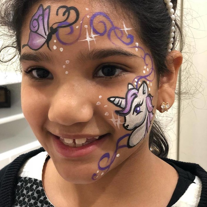 Face Creations Pic 1 - Unicorn butterflies and swirls oh my