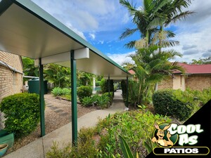 Cool As Patios Pic 2 - httpscoolaspatioscomau Insulated panel patio roof as a walk way Cool as Patios