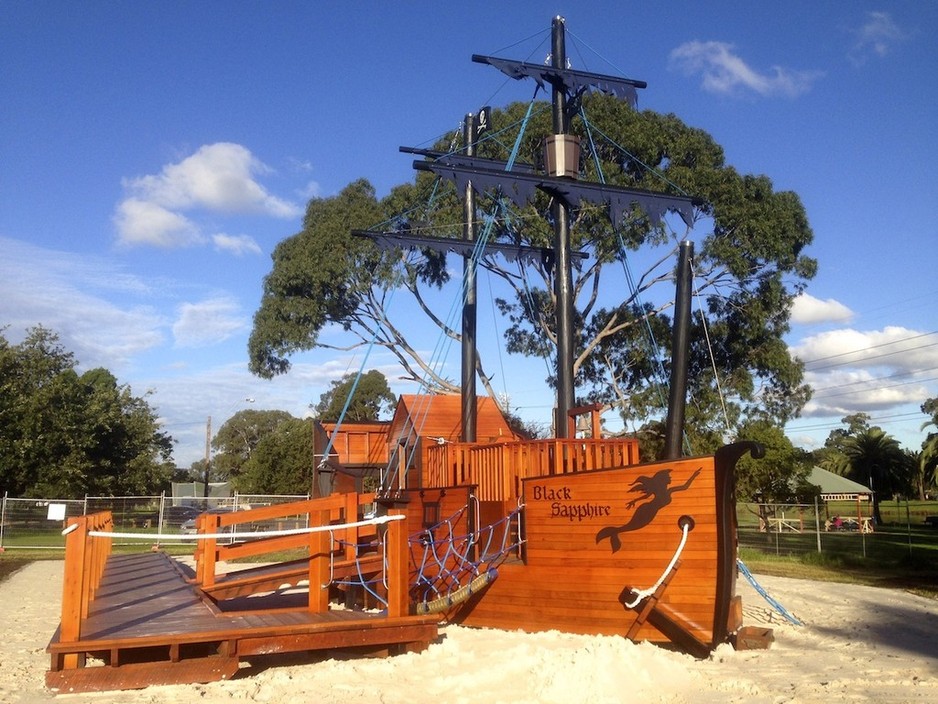 Blue Leaf Creations Pic 1 - Black Sapphire pirate ship playground Riverside Park in Aberfeldie