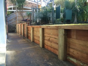 shaun savage landscapes Pic 5 - Sleeper Retaining wall Bayview