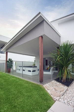 Brisbane Project Builders Pic 5 - Chunky Timber Pillars featured on this Patio extension