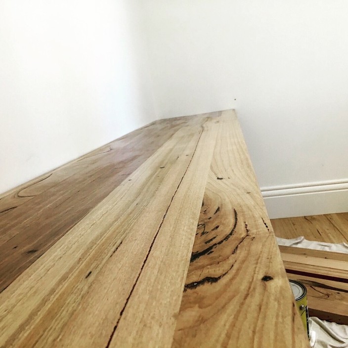 AJK Carpentry Pic 1 - Australian Oak Floating Timber Desk installed by AJK Carpentry in Elsternwick