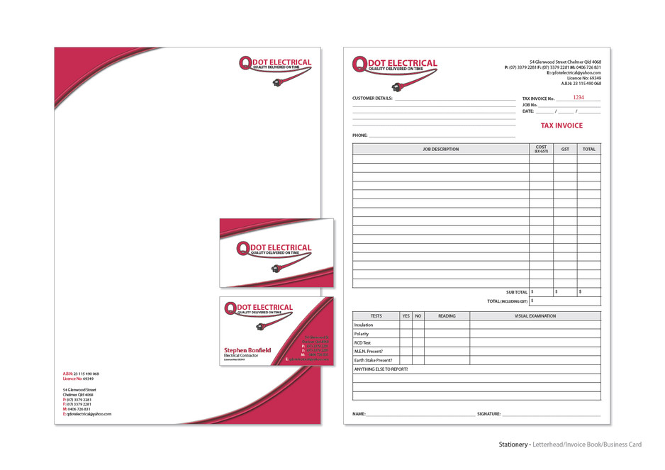 Two Socks Pic 1 - q dot electrical stationery design