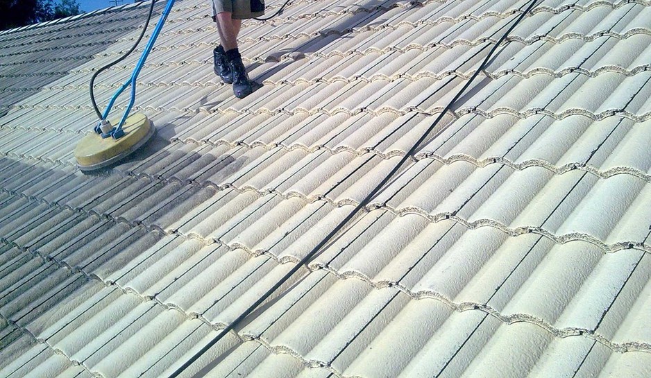 Parry's Roof Maintenance Pic 1 - Cleaning Roof ready for repairs and paint