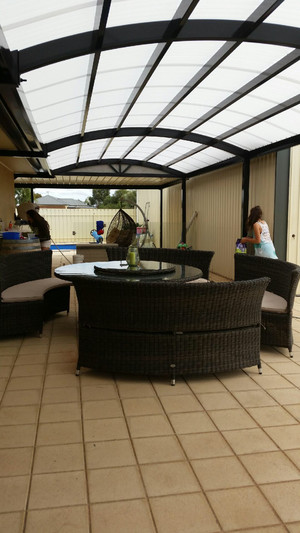 Alpha Industries Pic 4 - Curved Patio with Polycarbonate Roofing attached COLORBONDR Verandah