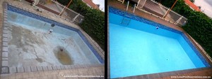 LOCAL POOL RENOVATIONS Pic 5 - Before After swimming pool painting Mellbourne Local Pool Renovations blue paint coping tiles resurfacing light pool cleaning maintainancejpg