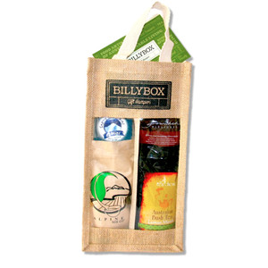 Billybox Gift Hampers Pic 3 - Our cute jute hampers are packed with Aussie goodness easy to carry and light on the pocket This one is the Aussie Tea Sampler