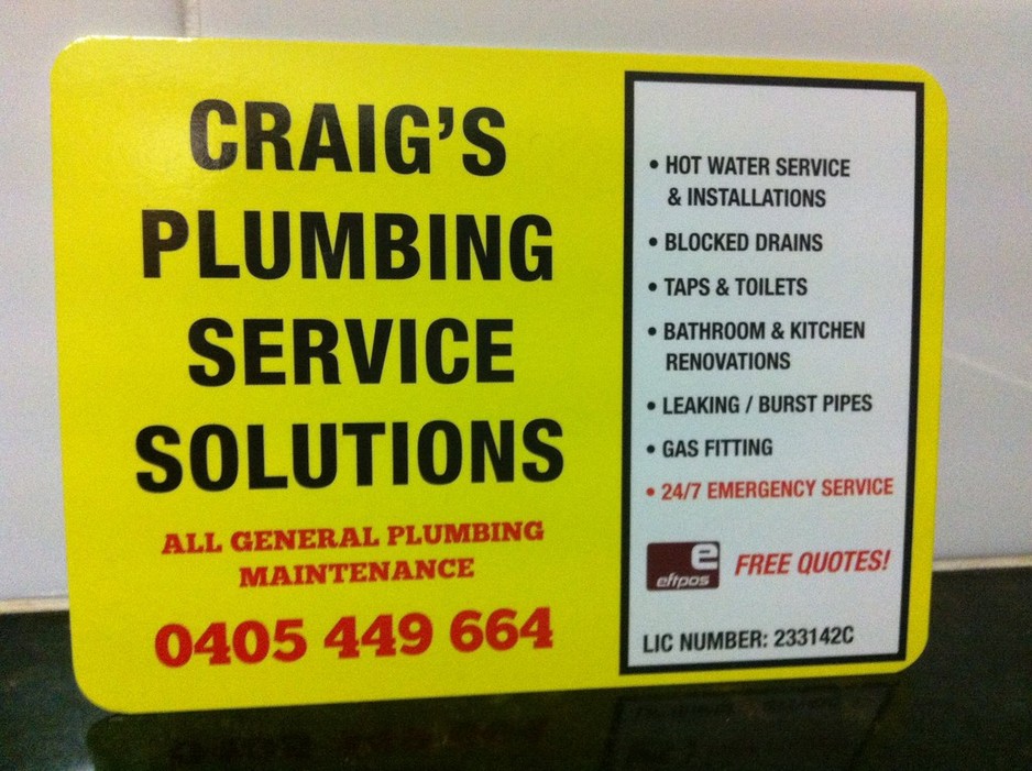 Craig's Plumbing Service Solutions. Pic 1 - Plumbing services in Central Coast