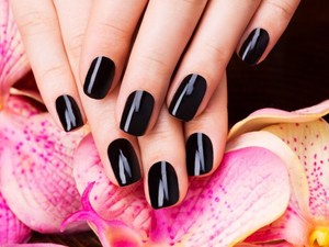 Fran Nail Artist Pic 2 - Black short square manicure