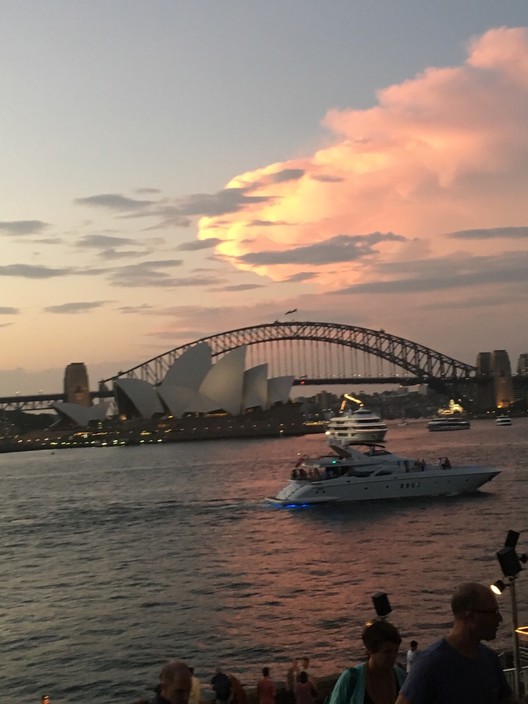 St George Open Air Cinema Pic 1 - Awesome views from the Open Air Cinema of the bridge and Opera House