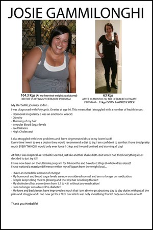 Kathleen Ferguson- Health Coach Pic 3 - polycystic ovaries now not an issue as Josie has lost her kilos and feels fabulous