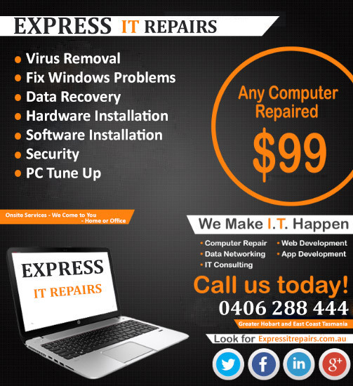 Express IT Repairs Pic 1 - Computer Repairs Hobart