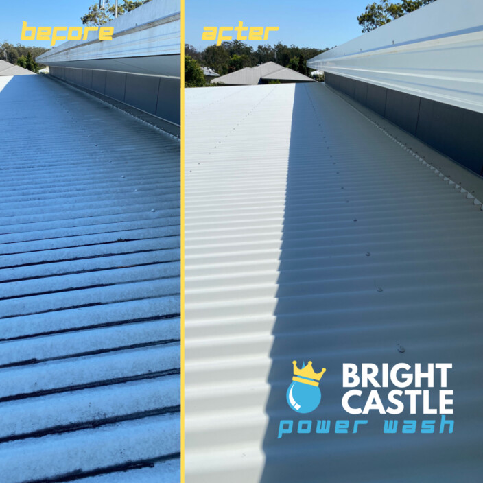 Bright Castle Power Wash Pic 1 - ROOF WASH BEFORE AND AFTER Awesome results on this Gold Coast roof with our Roof Wash service