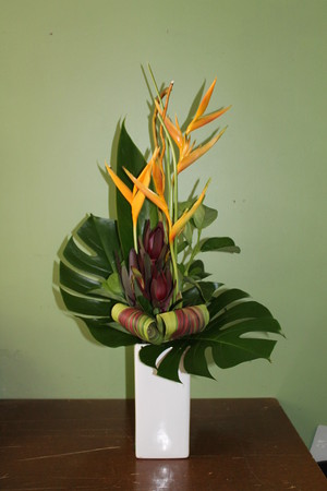 The Flower Shop At Tatura Pic 3 - Tropical Arrangement in tall Ceramic container