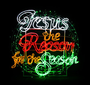 Christmas Lights for Christ Pic 2 - Jesus the Reason for the Season Christmas Light motif display 130cm x 120cm