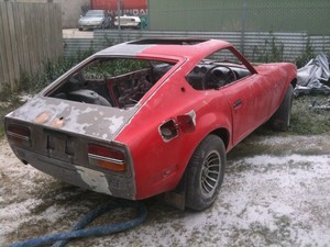 Enviro Blast Australia Pic 4 - Vehicle being soda blasted to remove paint for restoration