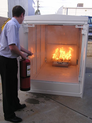 Australian Training Management Pty Ltd Pic 5 - Fire extinguisher training on a serious fire