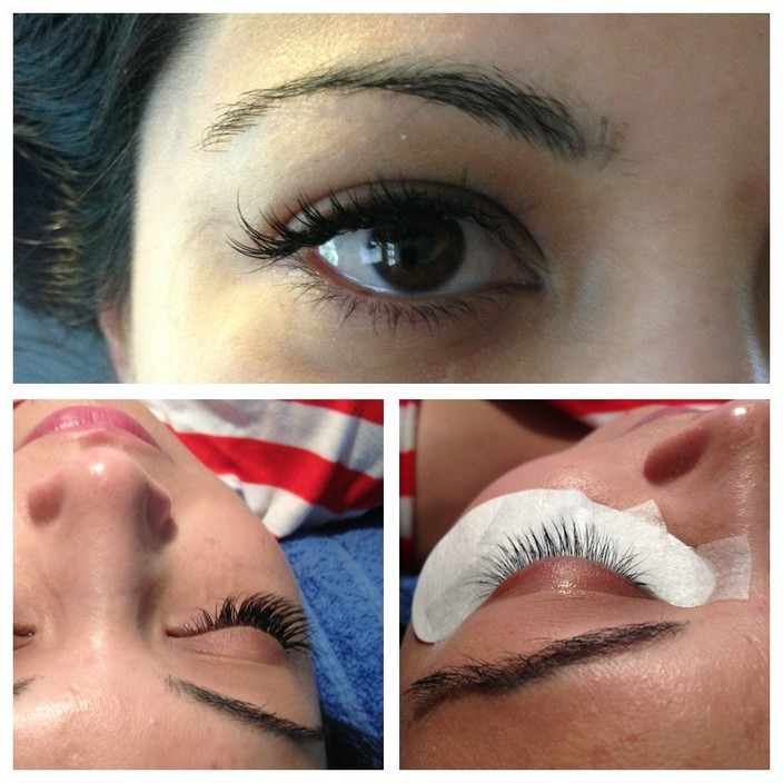 Kurlicious lashes -Eyelash Extensions  only Pic 1 - After left and before right