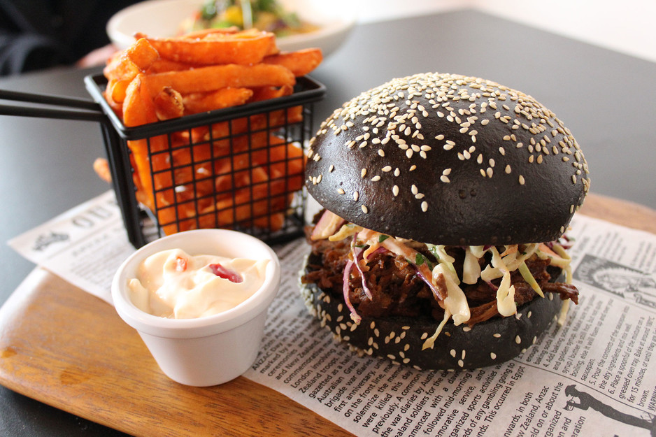 Tickety Boo Cafe Pic 1 - Pulled lamb burger with sweet potato chips