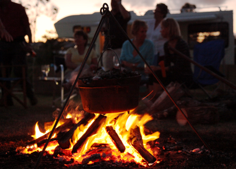 Stockport Residential & Caravan Park Pic 1 - Enjoy sitting around the campfire under the stars with new friends