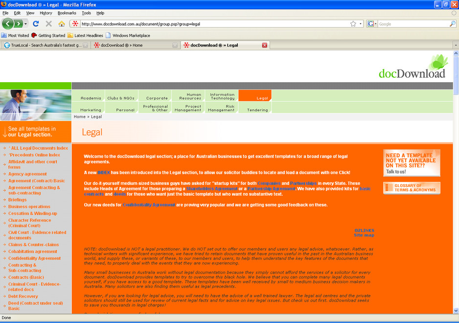 docDownload Pic 1 - download legal templates sydney melbourne brisbane perth hobart canberra darwin