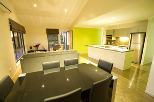 Stockton Rise Country Retreat Pic 3 - The open plan living area with fully equipped kitchen