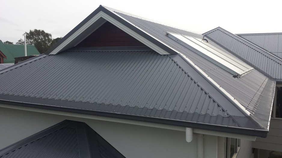 NPV Roofing Pic 1 - Complete dutch gable with metal prepainted gutter guard mesh Colour Basalt