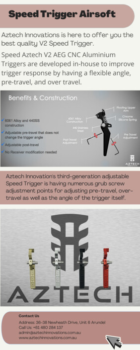 Aztech Innovations Pic 1 - Aztech Innovations is an Australianowned company that provide several useful tips that would help you get the right speed trigger airsoft Get in touch with the experts at httpsaztechinnovationscomauproductsaztechxtremev2trigger