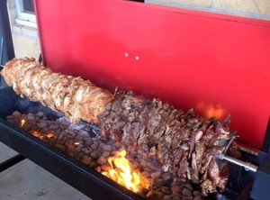 BBQ Spit Rotisseries Pic 2 - Greek gyros cooked on a Warrior Spit Roaster